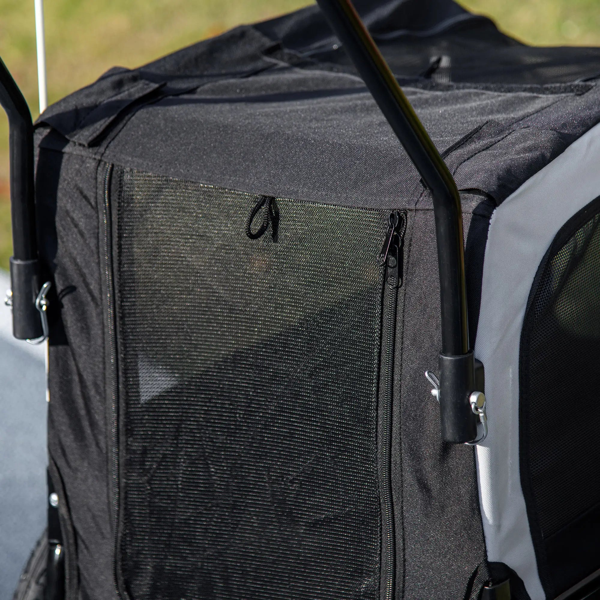 Dog Bike Trailer And Stroller, Safety Leash, Hitch, Flag, Reflectors, Cushion, Grey Dog Bike Trailers & Strollers at Gallery Canada