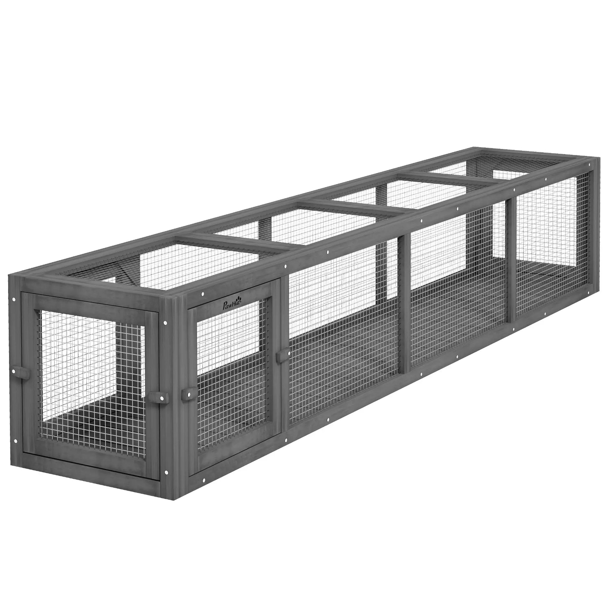 79" Long Cat Tunnel, L-Shape Extendable Design, Indoor Outdoor, Lead Grey Outdoor Cat Enclosures at Gallery Canada