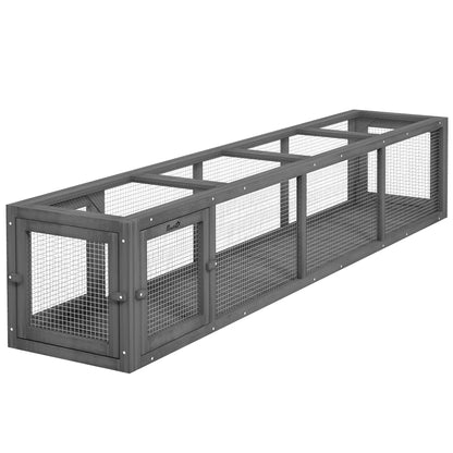 79" Long Cat Tunnel, L-Shape Extendable Design, Indoor Outdoor, Lead Grey Outdoor Cat Enclosures at Gallery Canada
