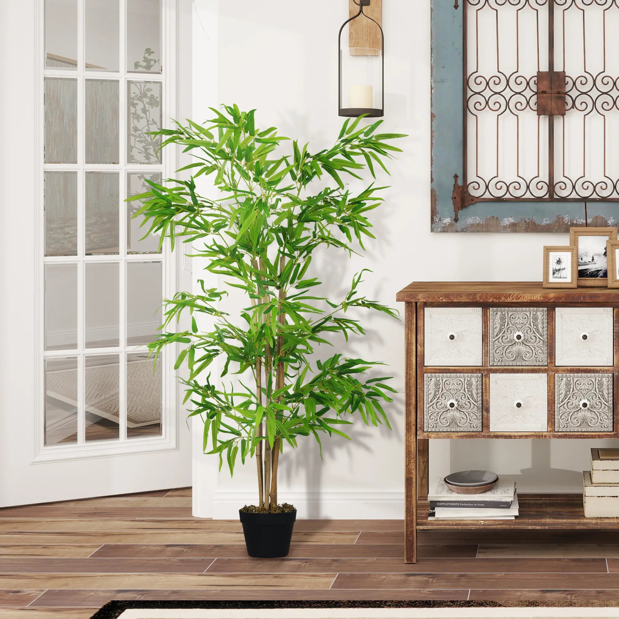 Artificial Bamboo Tree, 5ft, Realistic Leaf, Natural Trunk, Decorative Plant Artificial Trees at Gallery Canada