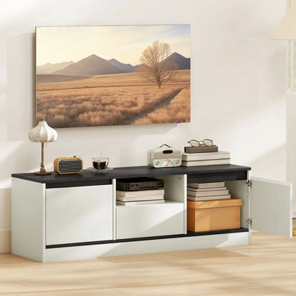 TV Stand For 43-55 Inch TV, Entertainment Center With Cabinets, White TV Stands at Gallery Canada
