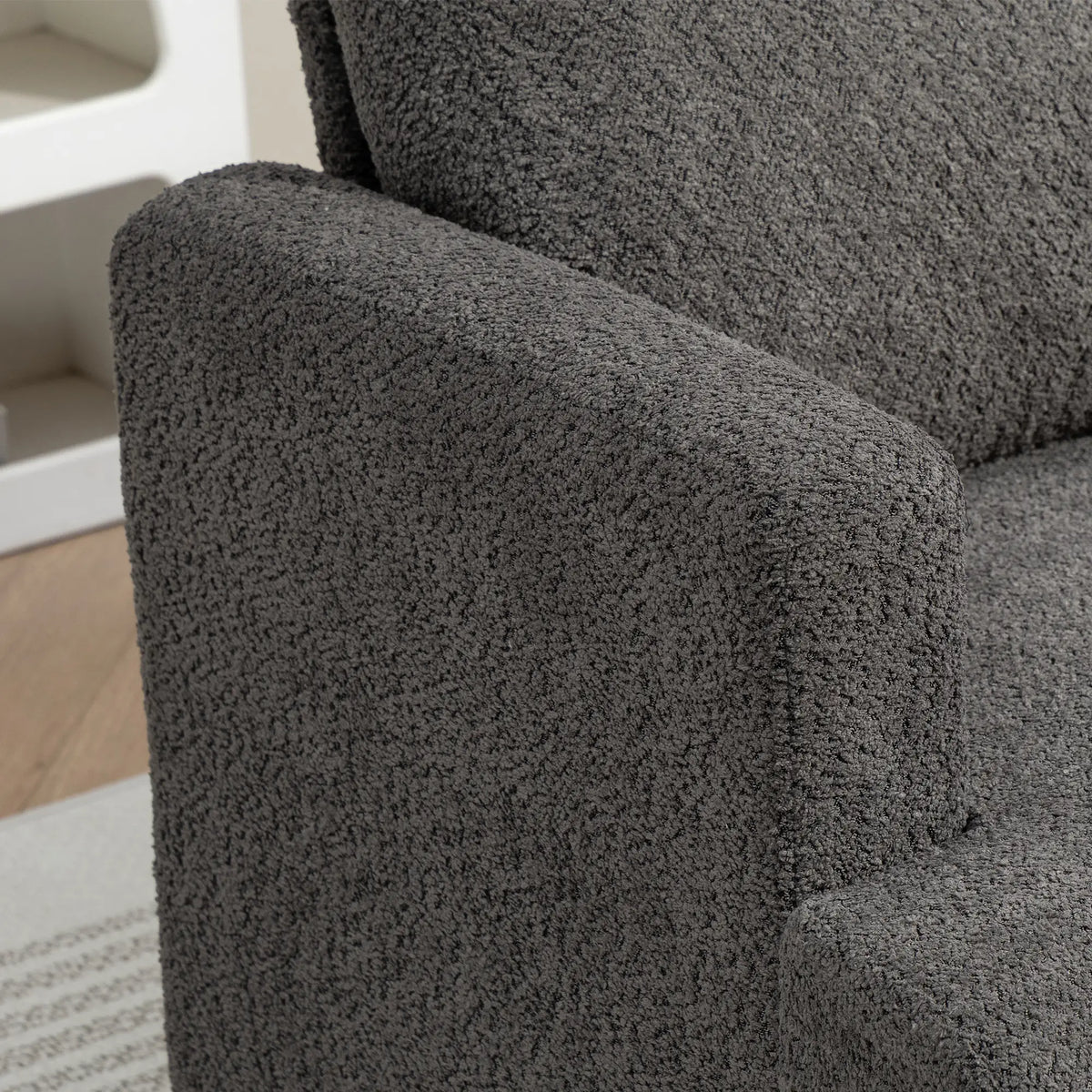 54.3" Loveseat Sofa, 2 Seater, Removable Cushions, Solid Wood Frame, Dark Grey 2-Seater Sofas at Gallery Canada