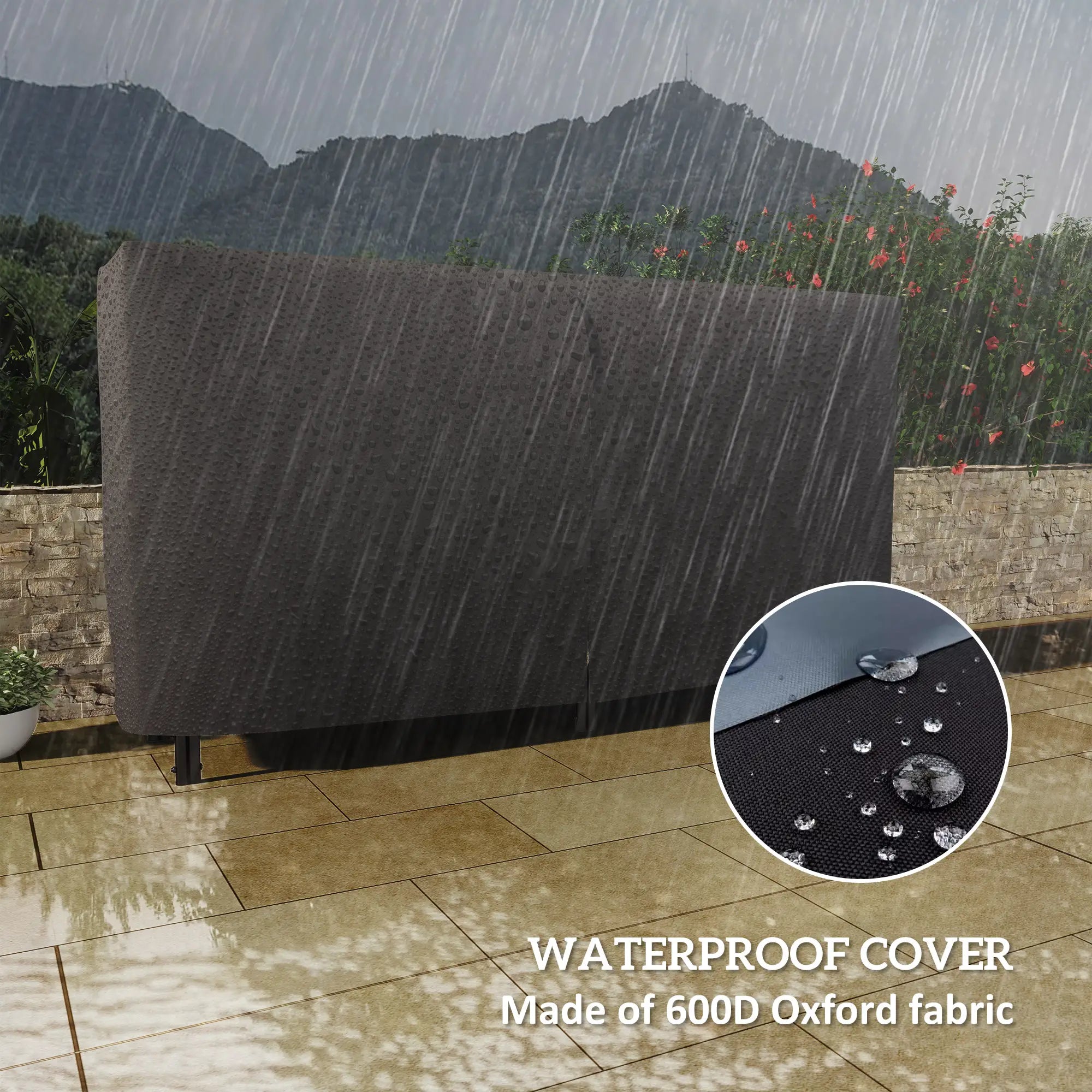 6ft Outdoor Firewood Rack with Cover, Adjustable Log Holder, Black Firewood Racks at Gallery Canada