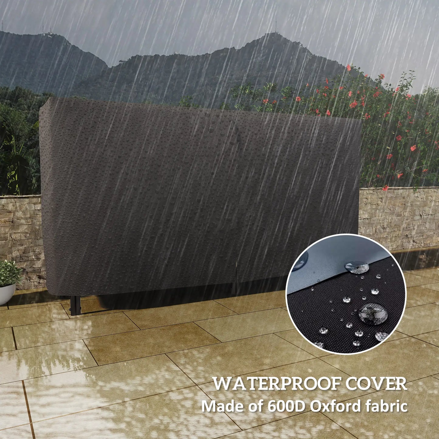 6ft Outdoor Firewood Rack with Cover, Adjustable Log Holder, Black Firewood Racks at Gallery Canada