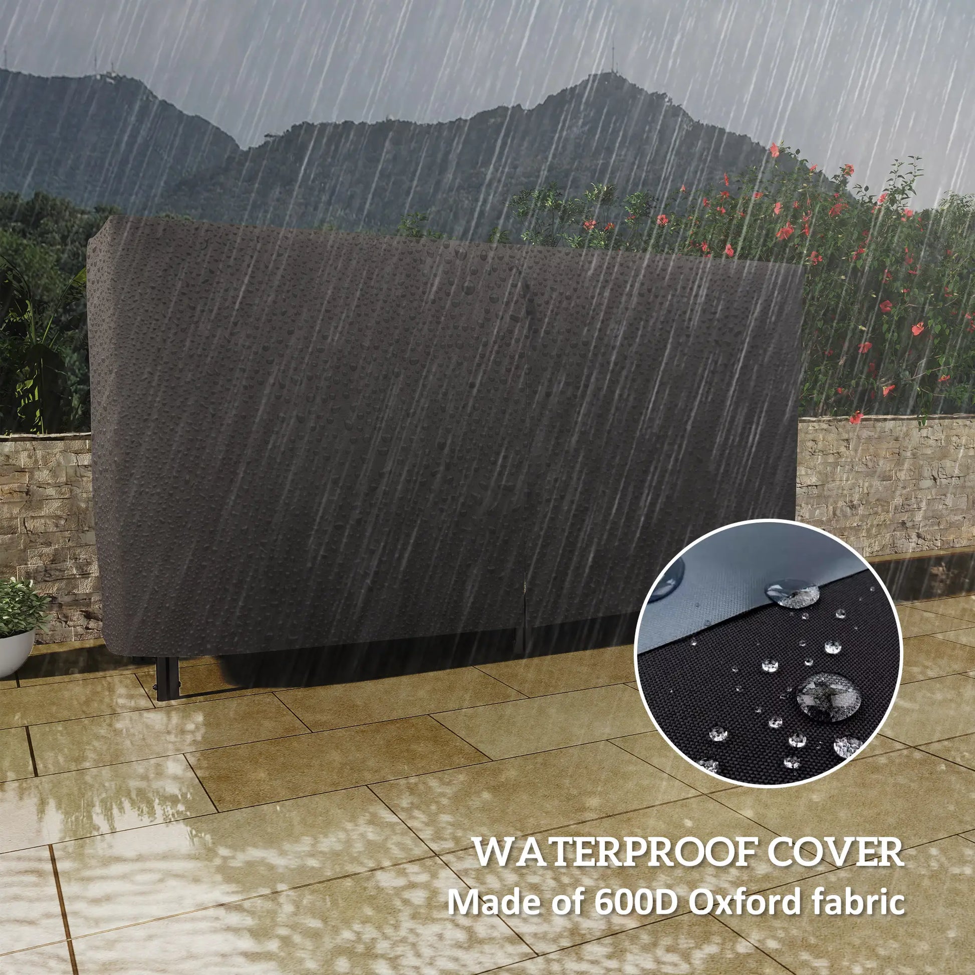 6ft Outdoor Firewood Rack with Cover, Adjustable Log Holder, Black Firewood Racks at Gallery Canada