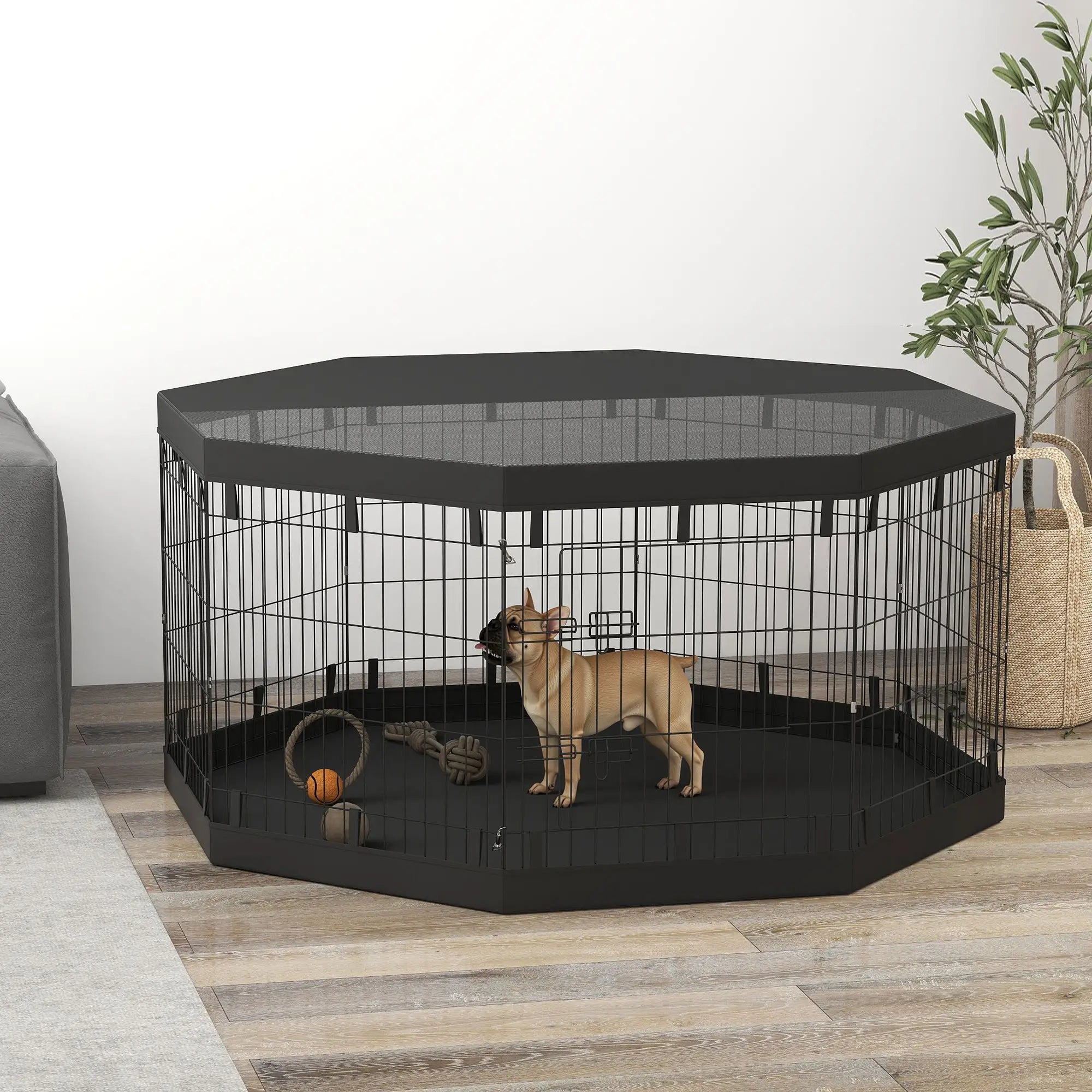 8 Panels Foldable Dog Playpen, 30