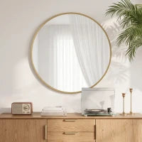 Miroir mural rond de 24" pour chambre à coucher salon, ton doré