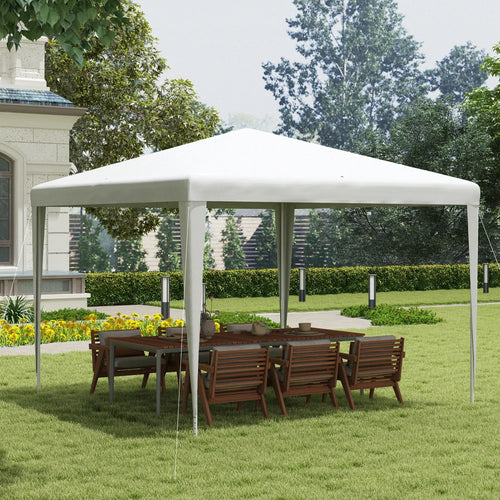10x10ft Portable Party Tent, Folding Garden Canopy, Outdoor Shelter, White