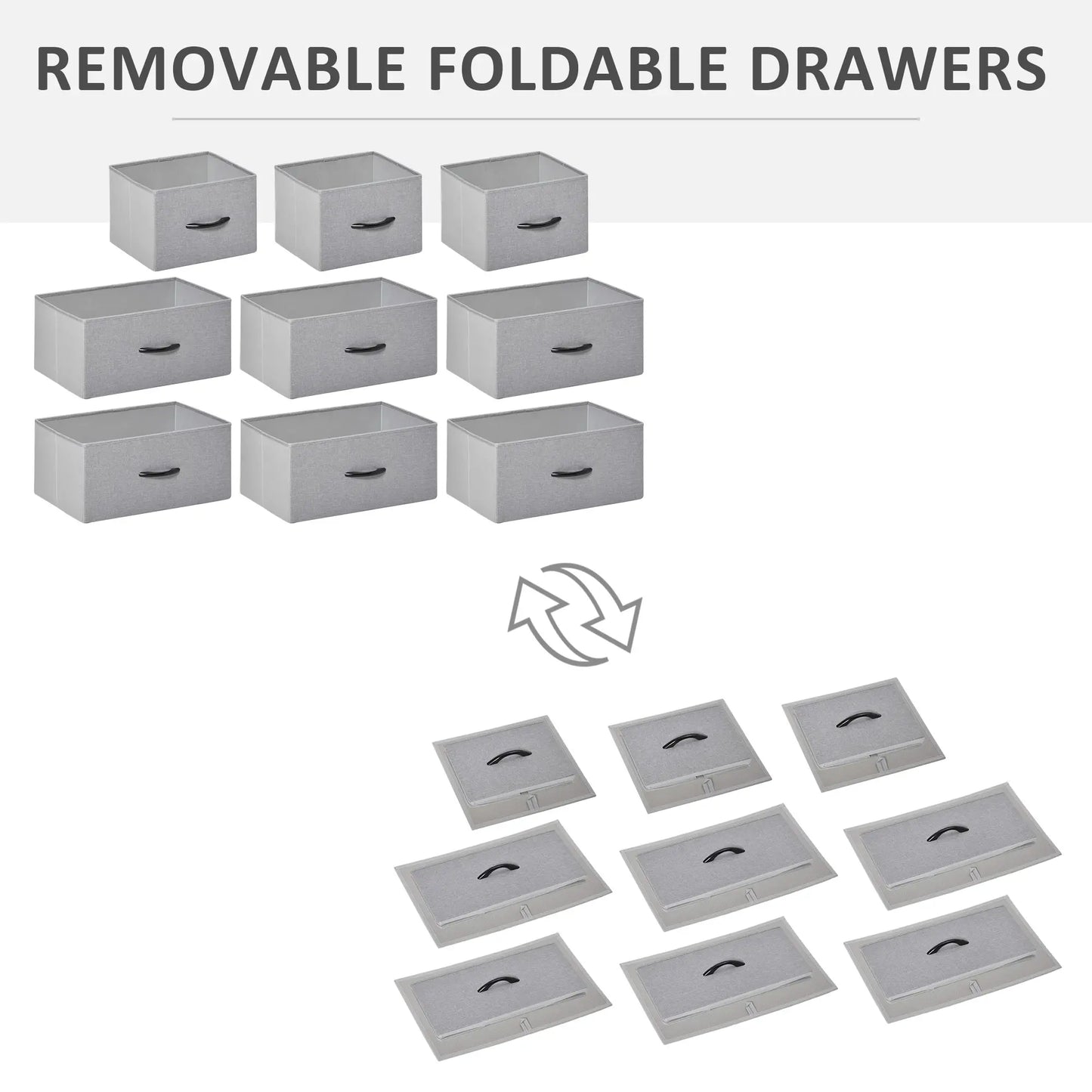 9-Drawer Dresser, 4-Tier Fabric Storage Tower, Grey Storage Cabinets at Gallery Canada