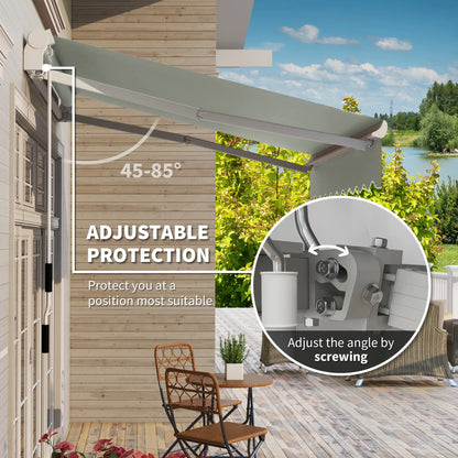 8'x7' Patio Awning, Manual Retractable Sun Shade, Light Grey Patio Awnings at Gallery Canada