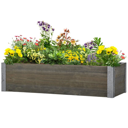 3' x 1' Raised Garden Bed, Elevated Wooden Planter Box, Light Grey Galvanized Planter Boxes at Gallery Canada