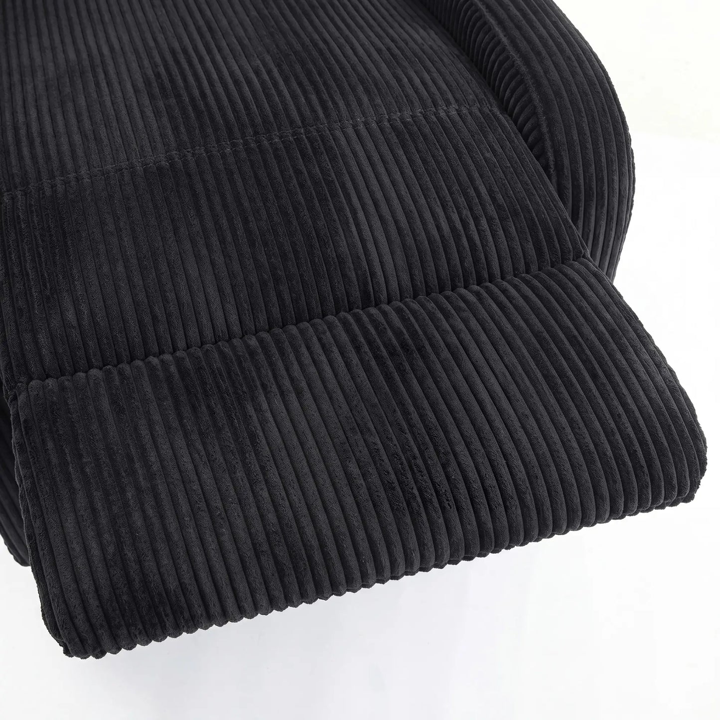 Fauteuil inclinable Corduroy, siège rembourré, noir
