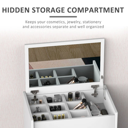 Modern Vanity Set, Makeup Table with Cushioned Stool, Flip Top Mirror, White Dressing & Vanity Tables at Gallery Canada