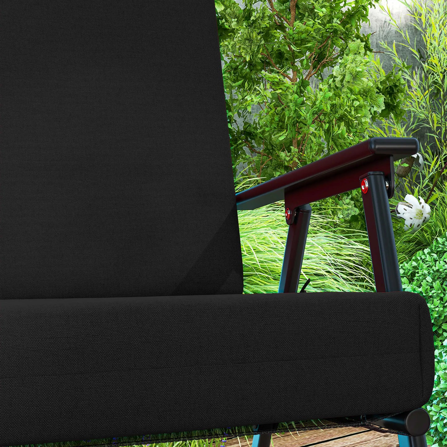 Outdoor Cushions Set of 2, Dining Chair Seat Cushions with Back, Fade-Resistant, Black Patio Chair Cushions at Gallery Canada