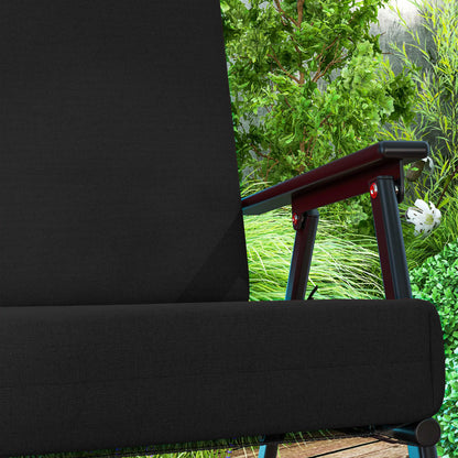 Outdoor Cushions Set of 2, Dining Chair Seat Cushions with Back, Fade-Resistant, Black Patio Chair Cushions at Gallery Canada