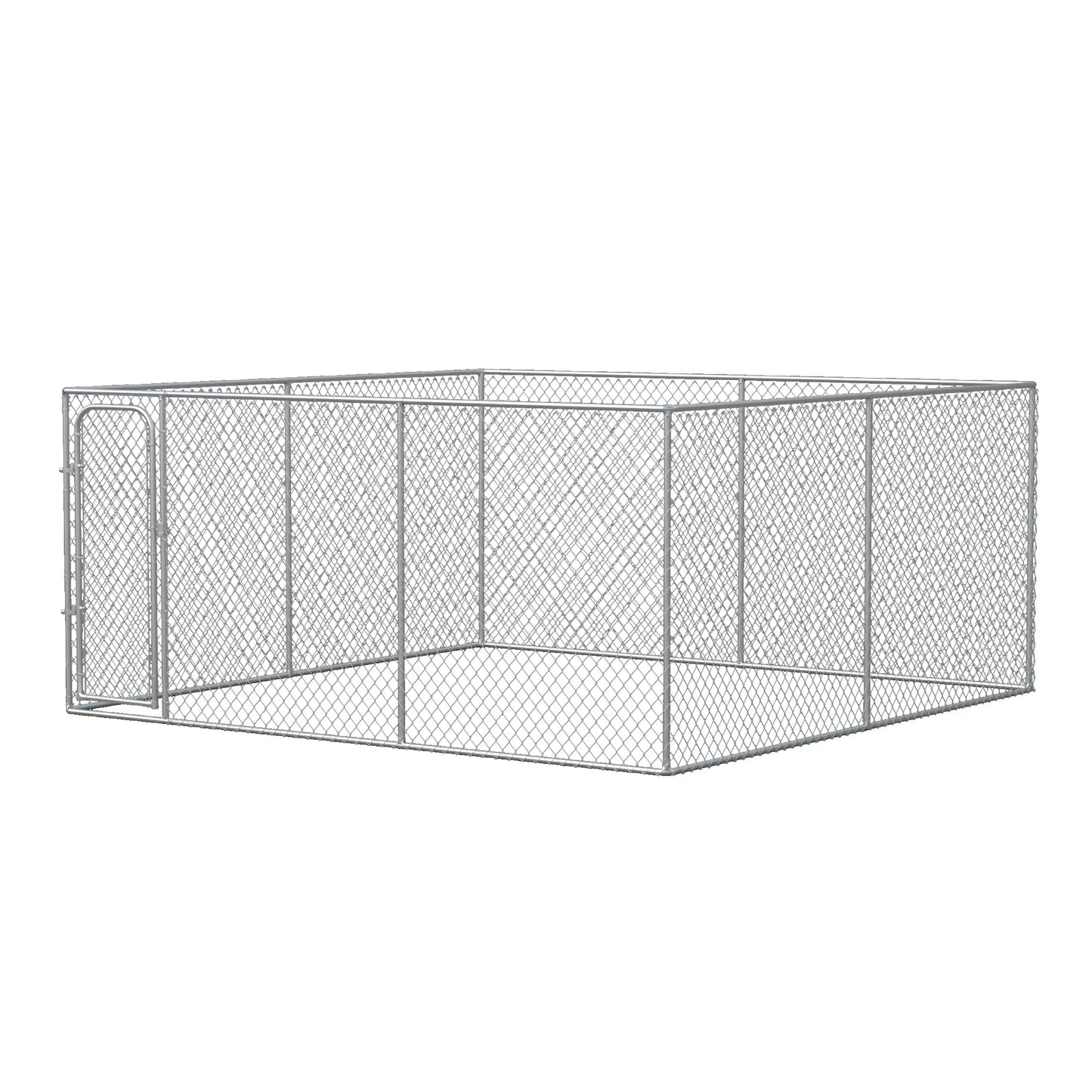 172.2 Sq. Ft. Dog Playpen, Galvanized Steel Frame, 13' L x 13' W x 5.9' H Houses, Kennels & Pens Silver at Gallery Canada