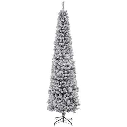 7.5ft Flocked Pencil Christmas Tree, Realistic Branch Tips, Black Flocked Christmas Trees Black at Gallery Canada