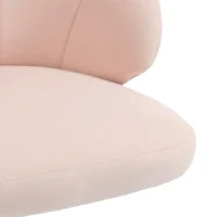 Chaise de bureau en velours pétale, roulettes pivotantes, large assise, rose