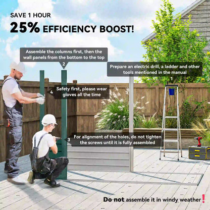 8 x 4FT Galvanized Metal Garden Shed, Double Doors, 2 Vents, Green Sheds at Gallery Canada