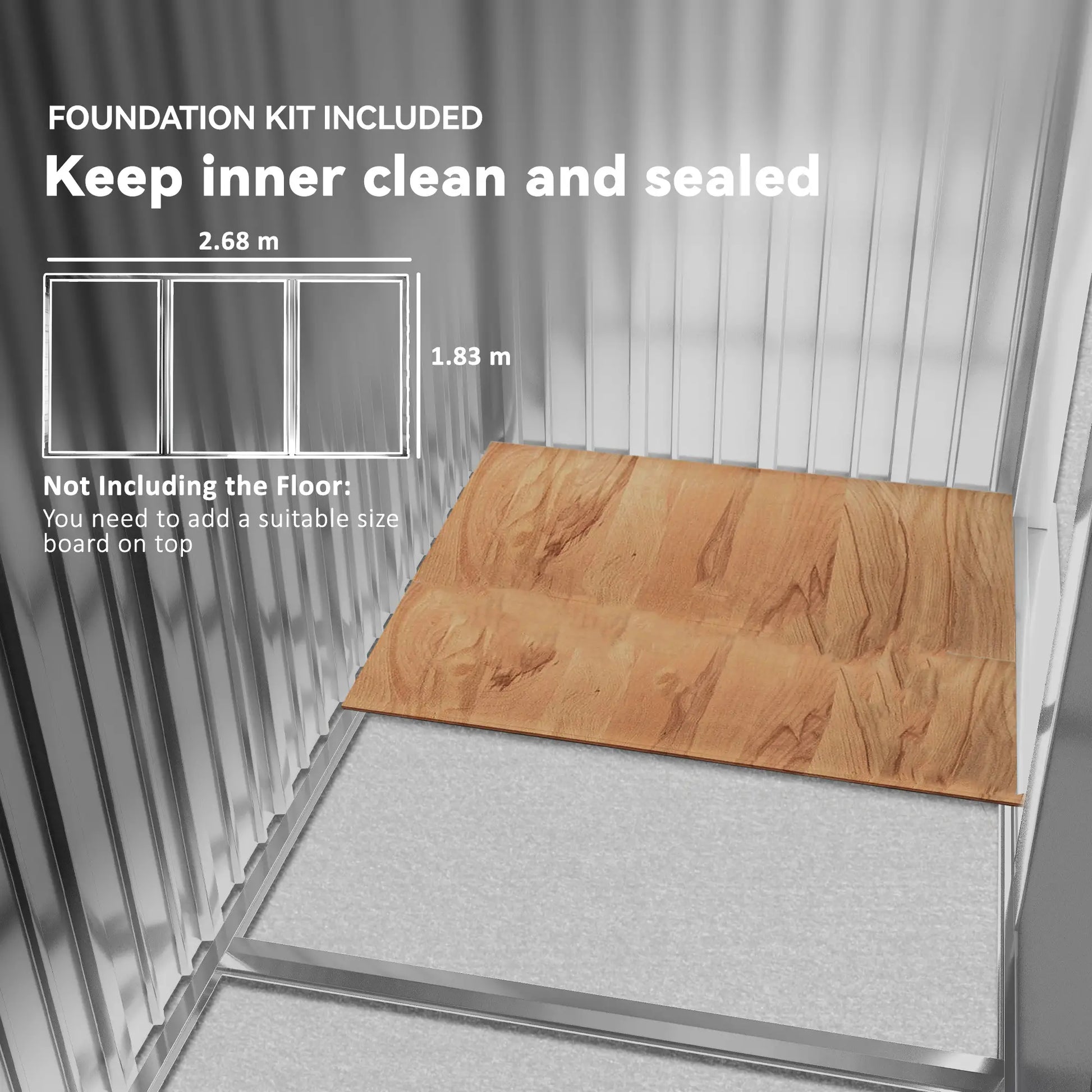 9.1'x6.4'x6.3' Garden Storage Shed, Foundation Kit, Metal Tool House, Double Doors, Light Brown Sheds at Gallery Canada