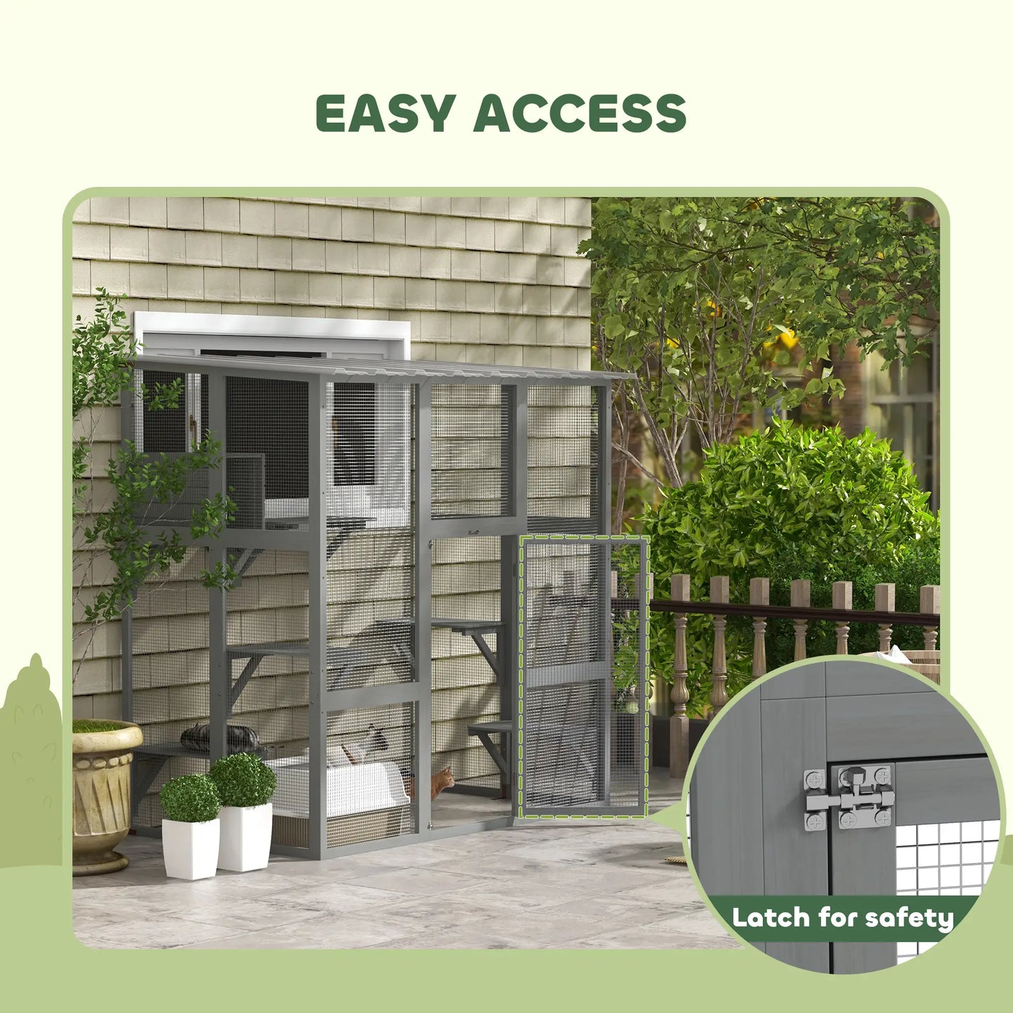 Outdoor Cat Enclosure, Window Box, Weatherproof Roof, Grey Outdoor Cat Enclosures at Gallery Canada