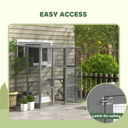 Outdoor Cat Enclosure, Window Box, Weatherproof Roof, Grey Outdoor Cat Enclosures at Gallery Canada