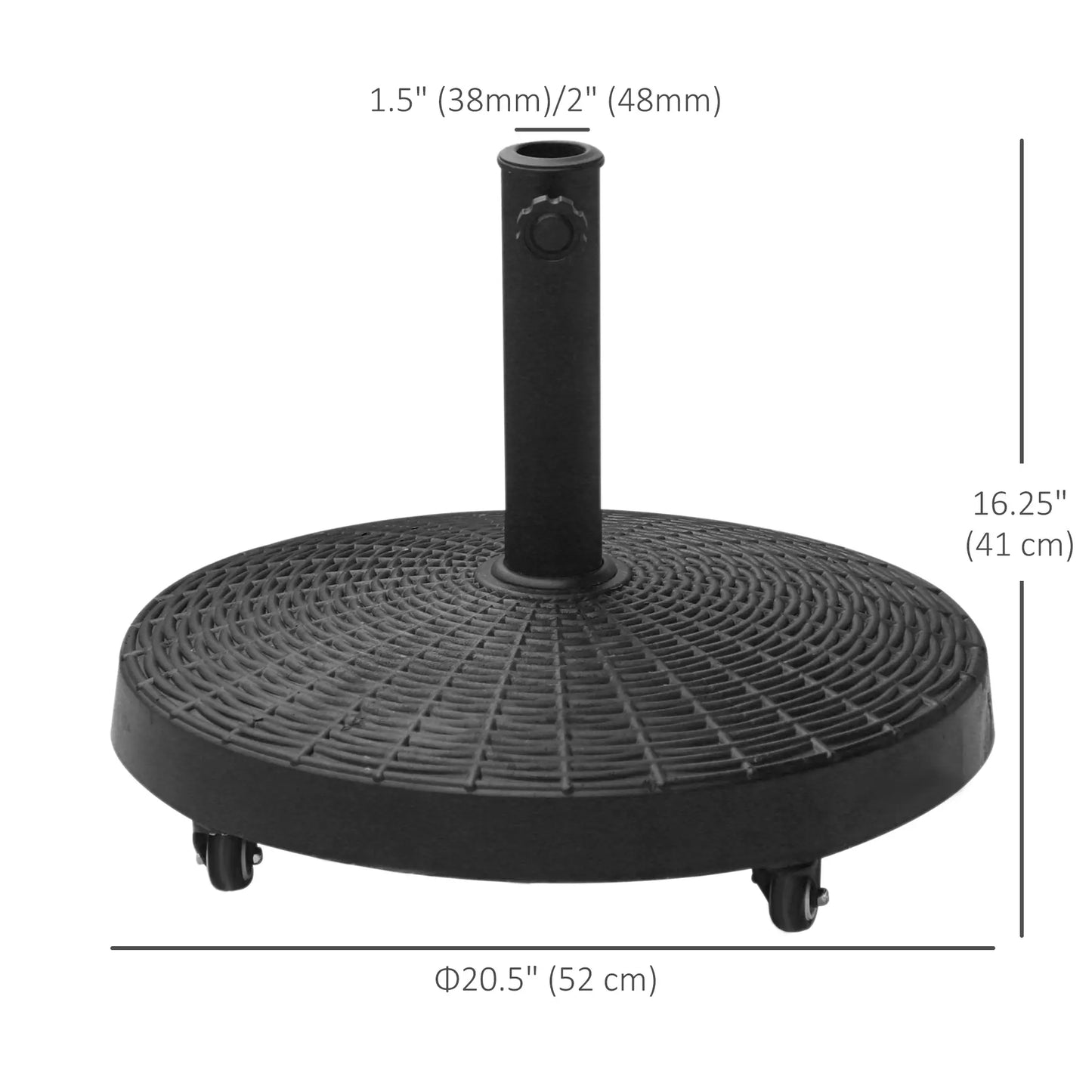 20.5" Round Resin Patio Umbrella Base, Outdoor Offset Stand, Black Umbrella Bases at Gallery Canada