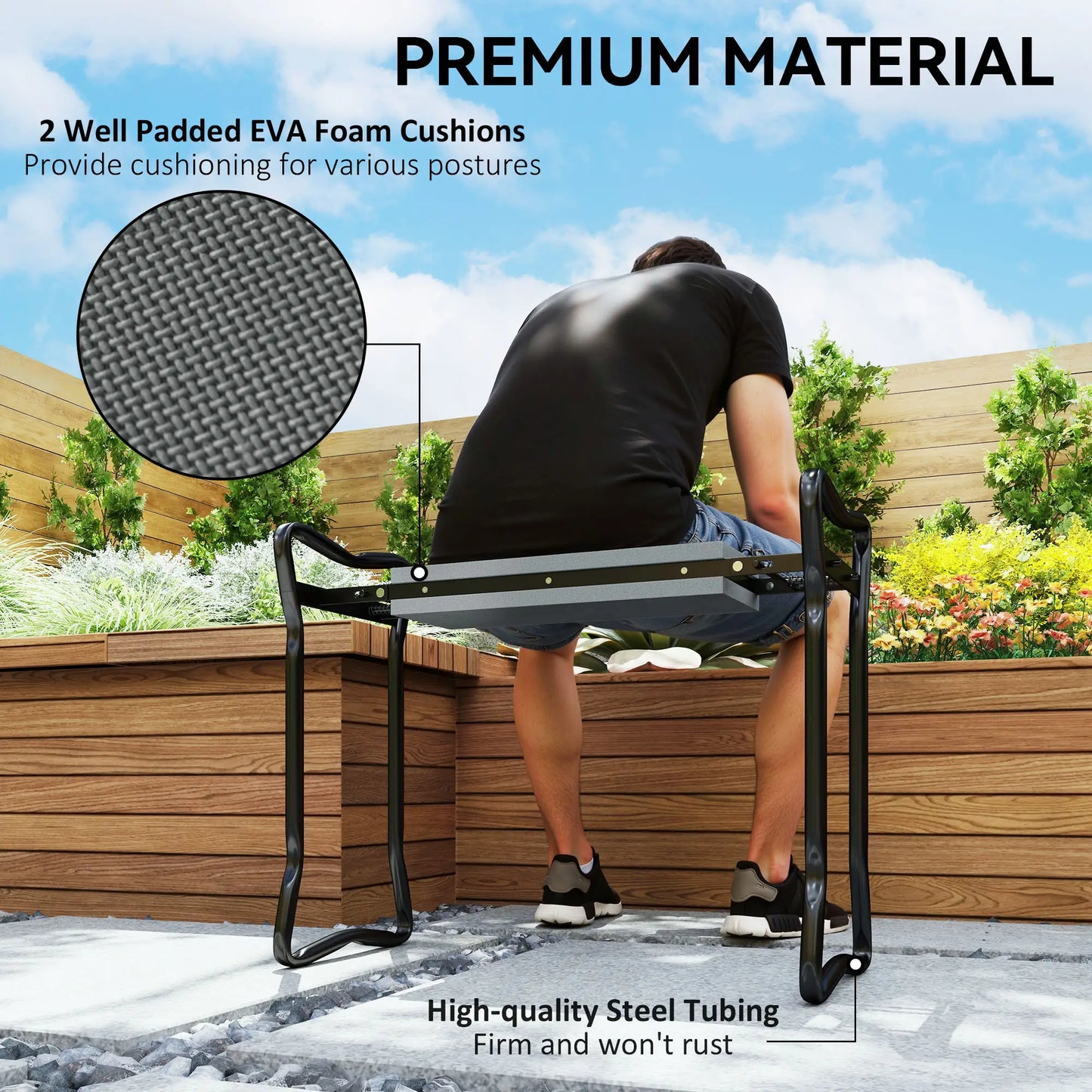 Folding Garden Kneeler Seat Stool With Thicken Pad Garden Accessories at Gallery Canada