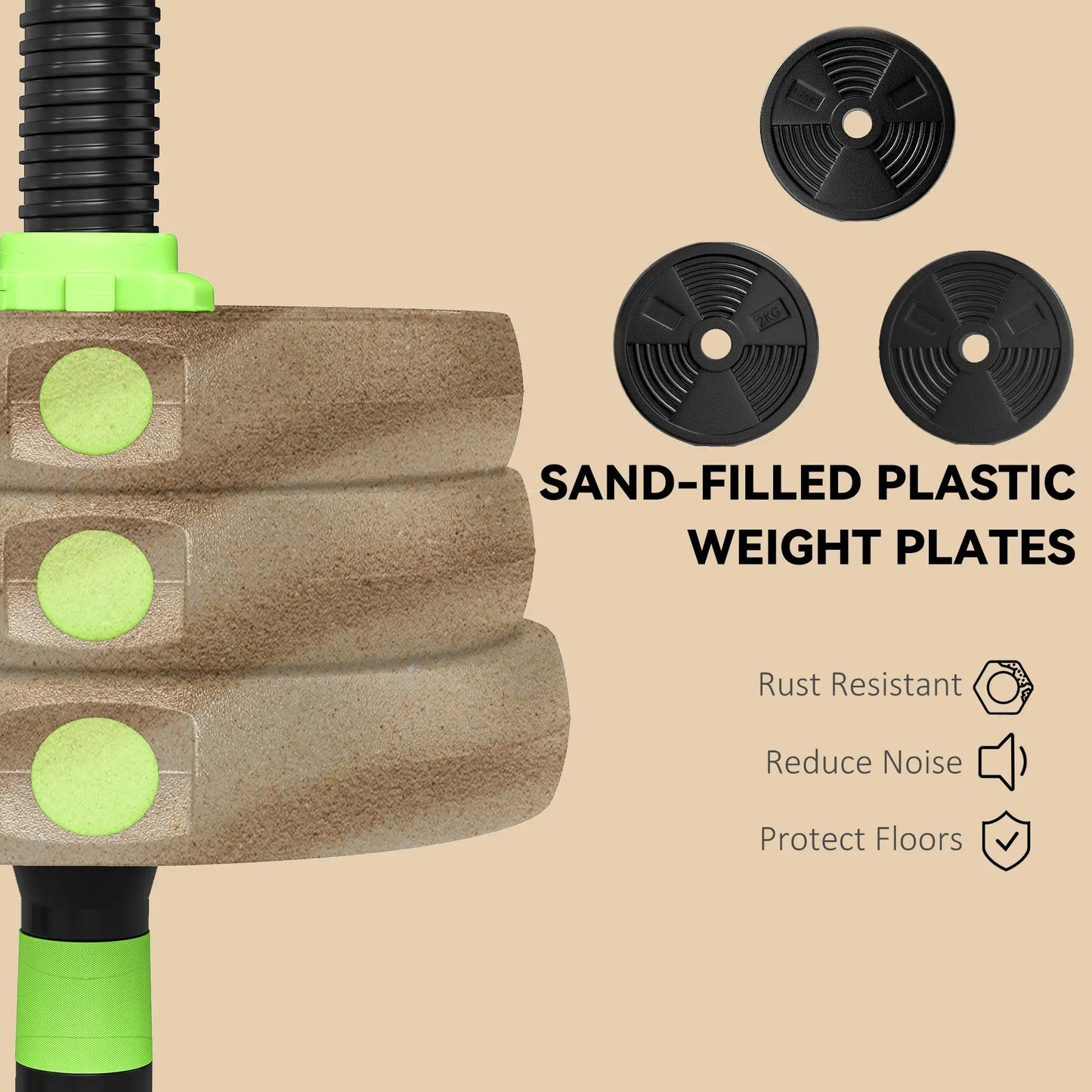 Adjustable Dumbbell Set, 3 in 1 Weights, 44lb with Connector and Grip Dumbbells & Barbells at Gallery Canada