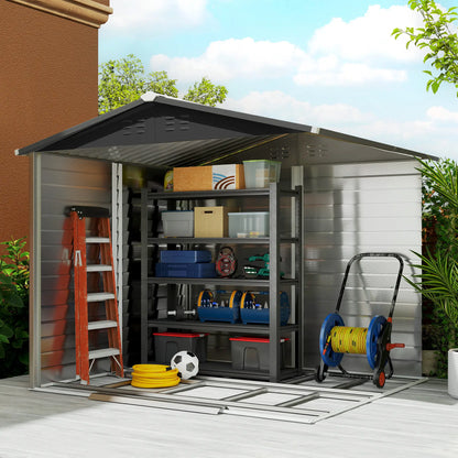 8' x 7' Outdoor Storage Shed, Galvanized Steel, Lockable Doors, Floor Frame Sheds at Gallery Canada