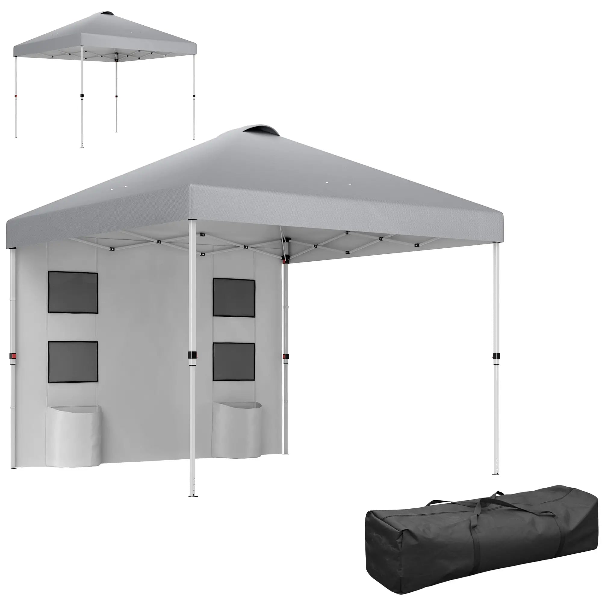 10' x 10' Pop Up Canopy Tent, Adjustable Height, Light Grey Pop Up Canopies at Gallery Canada