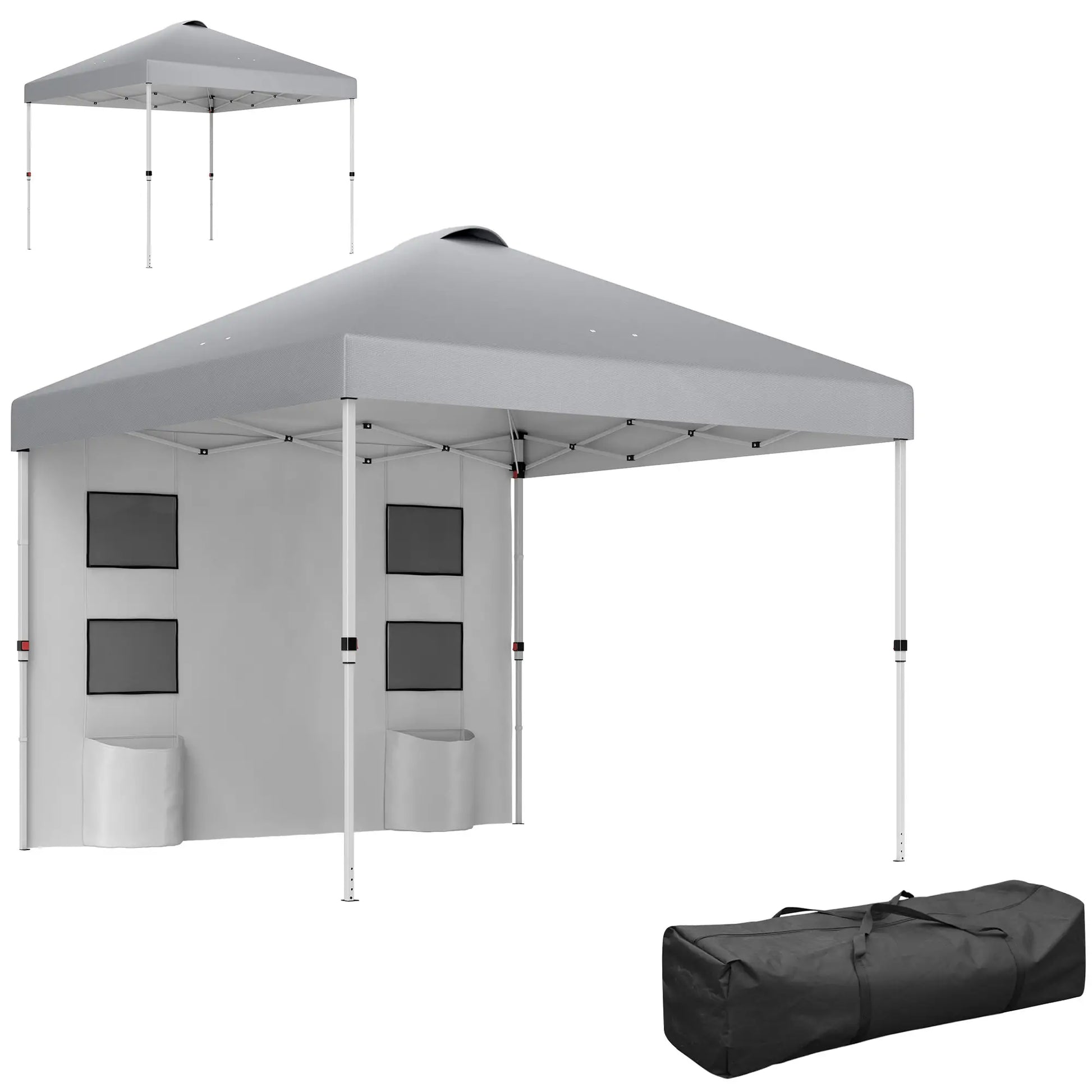 10' x 10' Pop Up Canopy Tent, Adjustable Height, Light Grey Pop Up Canopies at Gallery Canada
