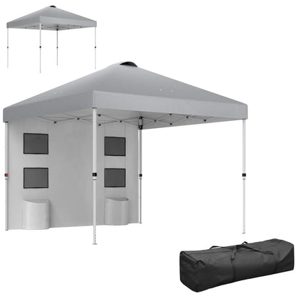 10' x 10' Pop Up Canopy Tent, Adjustable Height, Light Grey Pop Up Canopies at Gallery Canada