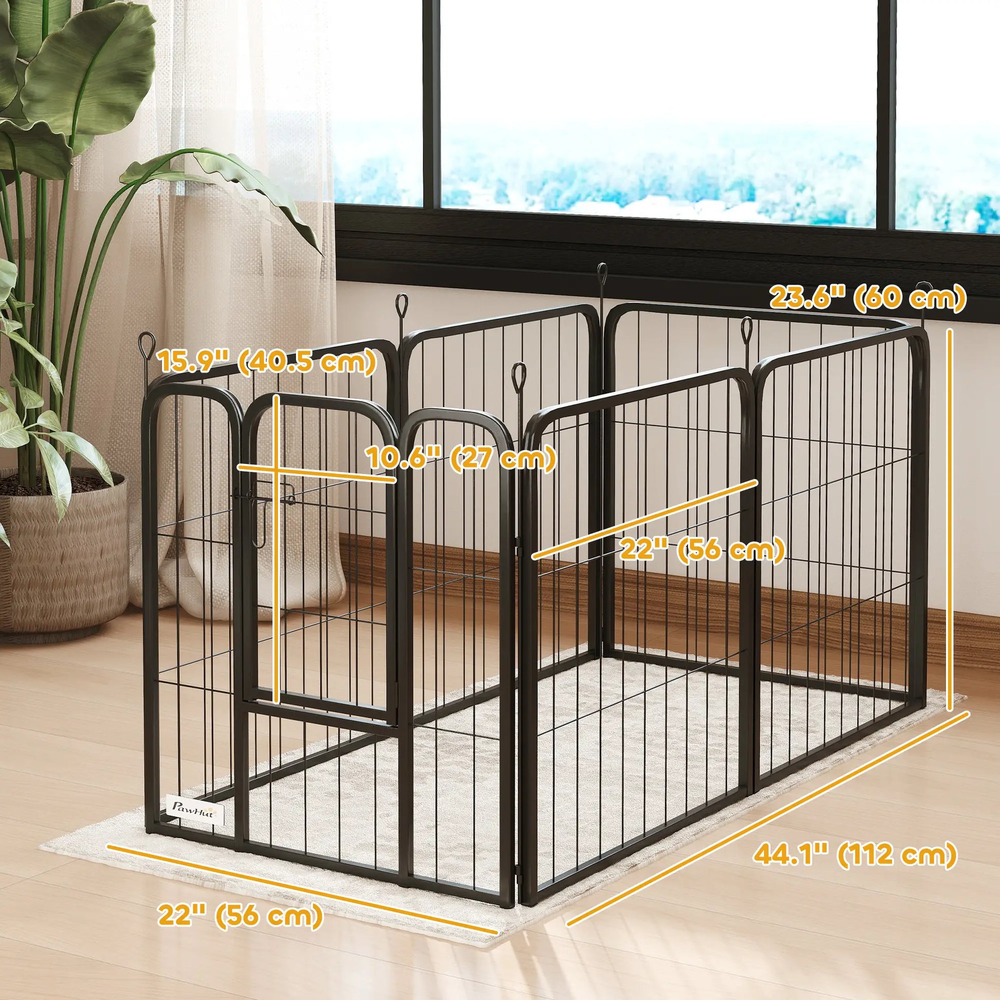 6 Panels Heavy Duty Dog Playpen, 24" Height, Portable Foldable Houses, Kennels & Pens at Gallery Canada