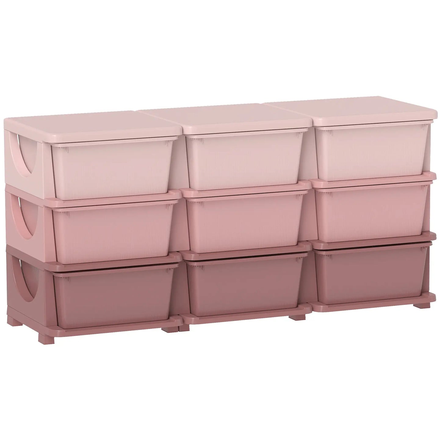 3 Tier Toy Organizer, 9 Plastic Drawers, Pink Baby & Kids Storage at Gallery Canada