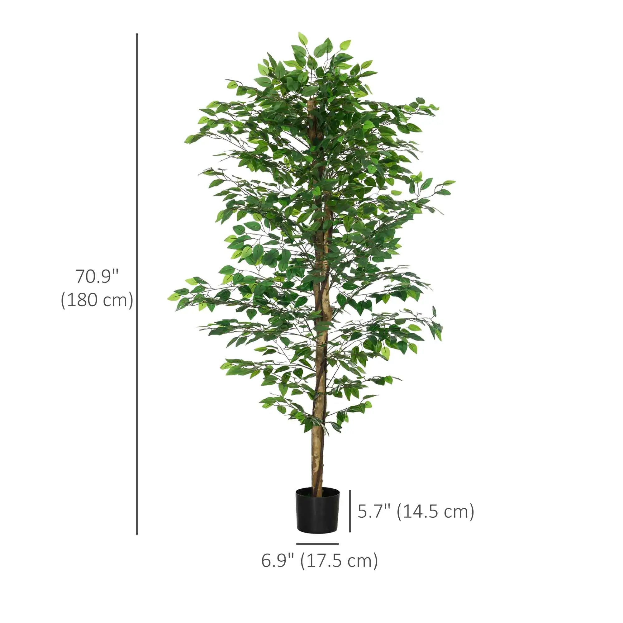6ft Artificial Ficus Tree, Indoor Fake Plant with Pot Artificial Trees at Gallery Canada