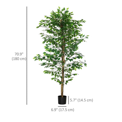 6ft Artificial Ficus Tree, Indoor Fake Plant with Pot Artificial Trees at Gallery Canada