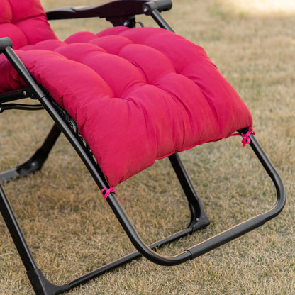 Padded Zero Gravity Chair, Folding Recliner, Patio Lounger with Cup Holder, Red Lounger Chairs at Gallery Canada