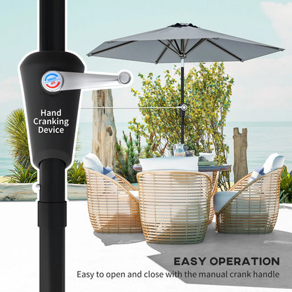 Outdoor Patio Sun Umbrella, 6 Ribs, Light Grey Patio Umbrellas at Gallery Canada