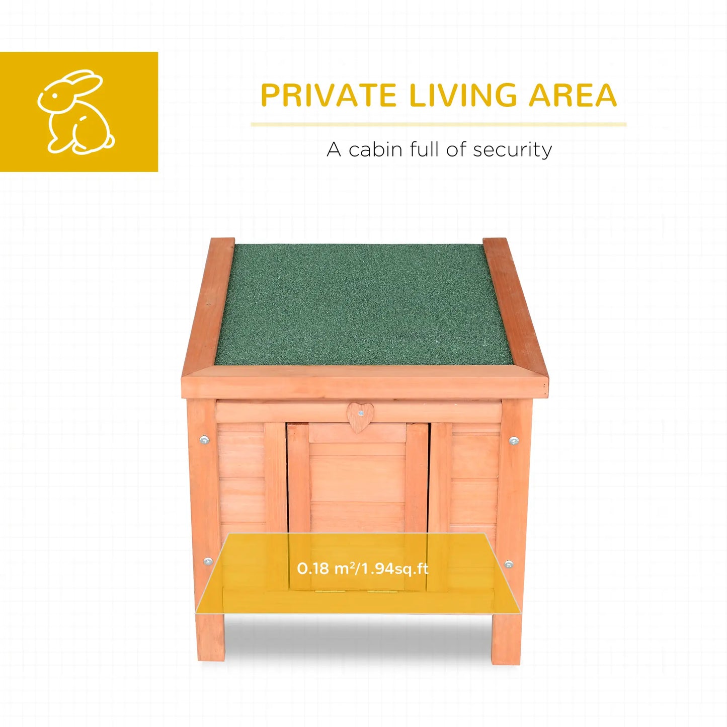 Wooden Rabbit Hutch, Bunny Cage, Outdoor Cat House, 20"x16.5"x17", Orange Rabbit Hutch at Gallery Canada
