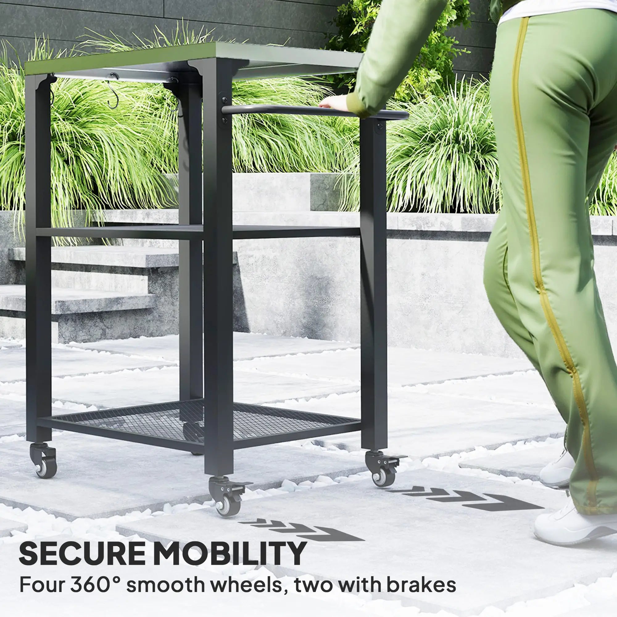 3-Shelf Outdoor Grill Cart, Stainless Steel Top, Wheels Outdoor Grill Carts at Gallery Canada