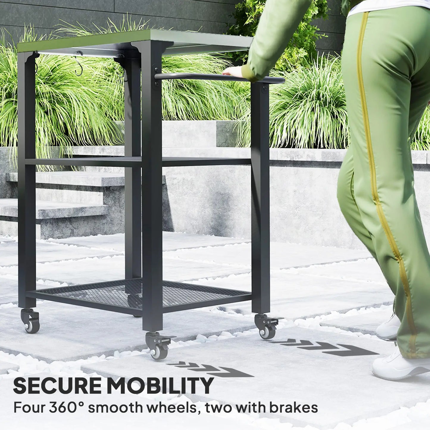 3-Shelf Outdoor Grill Cart, Stainless Steel Top, Wheels Outdoor Grill Carts at Gallery Canada