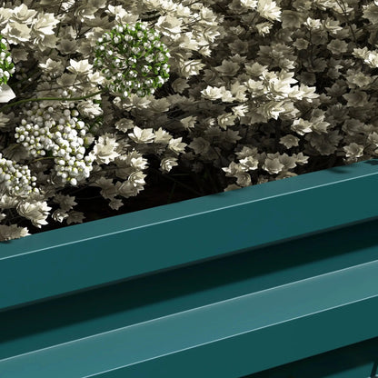 2 Tier Galvanized Raised Garden Bed, Steel Planter Box, 47" x 40" x 23", Green Raised Garden Beds at Gallery Canada
