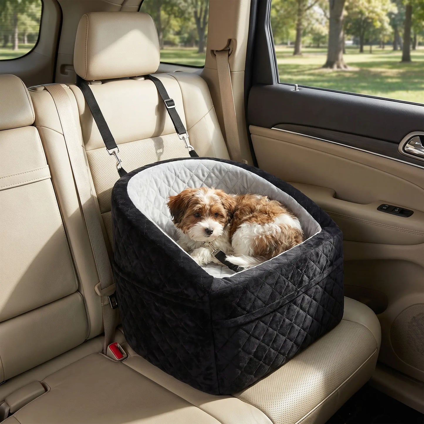 Dog Booster Car Seat Washable, Small Under 10kg, Grey