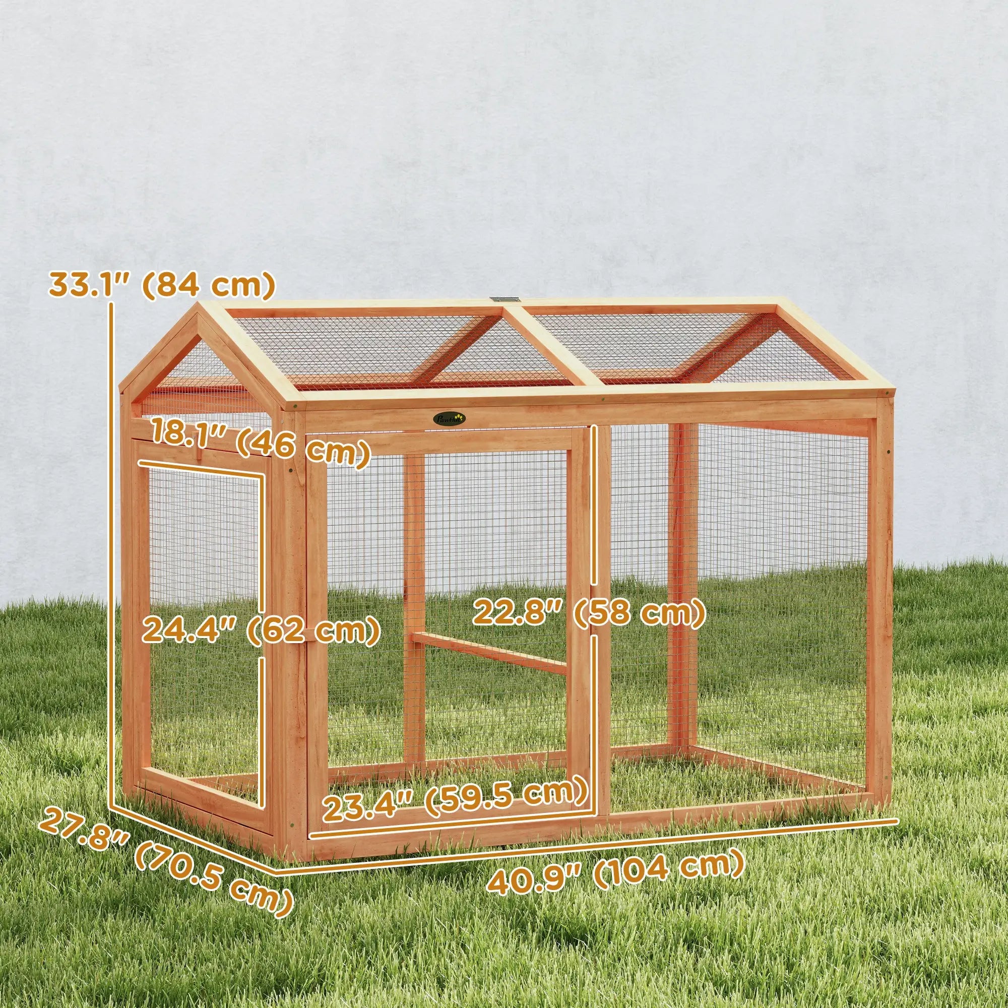 Wooden Chicken Run, Outdoor Coop With Perch, Dual Doors, Hen House Rabbit Hutch Chicken Coops at Gallery Canada