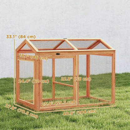 Wooden Chicken Run, Outdoor Coop With Perch, Dual Doors, Hen House Rabbit Hutch Chicken Coops at Gallery Canada