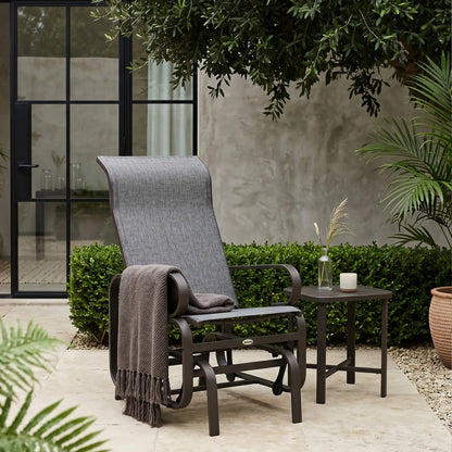 Outsunny Patio Glider Chair, Mesh Fabric, Grey