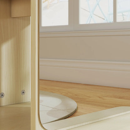 15" X 62" Full Length Mirror With Storage Shelves, Natural Wood Full Length Mirrors at Gallery Canada
