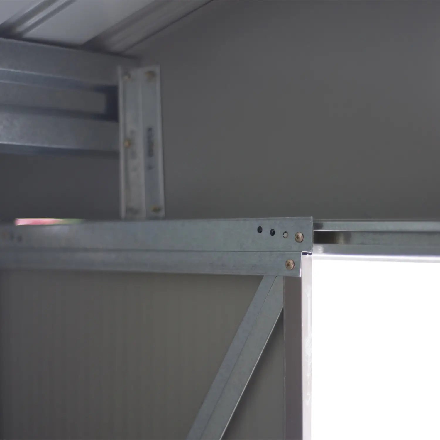 9x6 Galvanized Steel Garden Shed, Double Doors, Foundation Kit, Grey Sheds at Gallery Canada