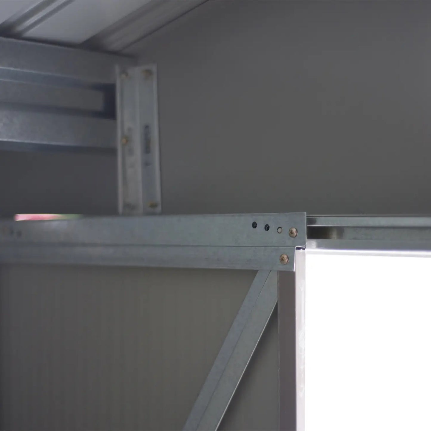 9x6 Galvanized Steel Garden Shed, Double Doors, Foundation Kit, Grey Sheds at Gallery Canada